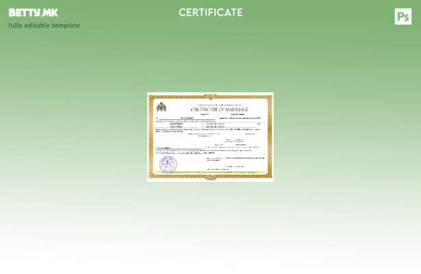 модерен стил Гамбија извод за брак Шаблон за Word и PDF